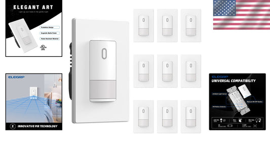 Smart Home Matte Finish Motion Sensor Light Switch with 120V Compatibility