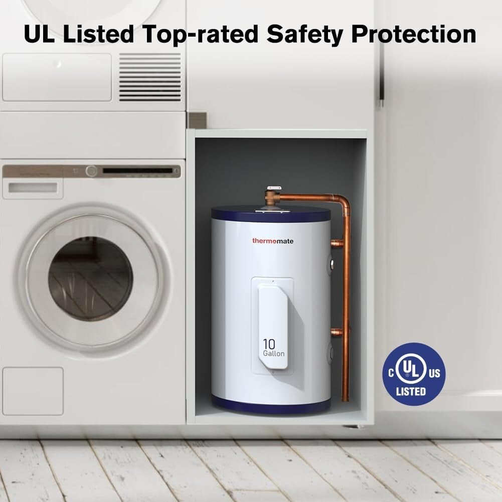 Efficient 10 Gallon Hot Water Heater – Corrosion Resistant with Safety Features