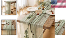 Load image into Gallery viewer, Breathable Cotton Cheesecloth Runners - Sage Green 6pcs for Elegant Decor