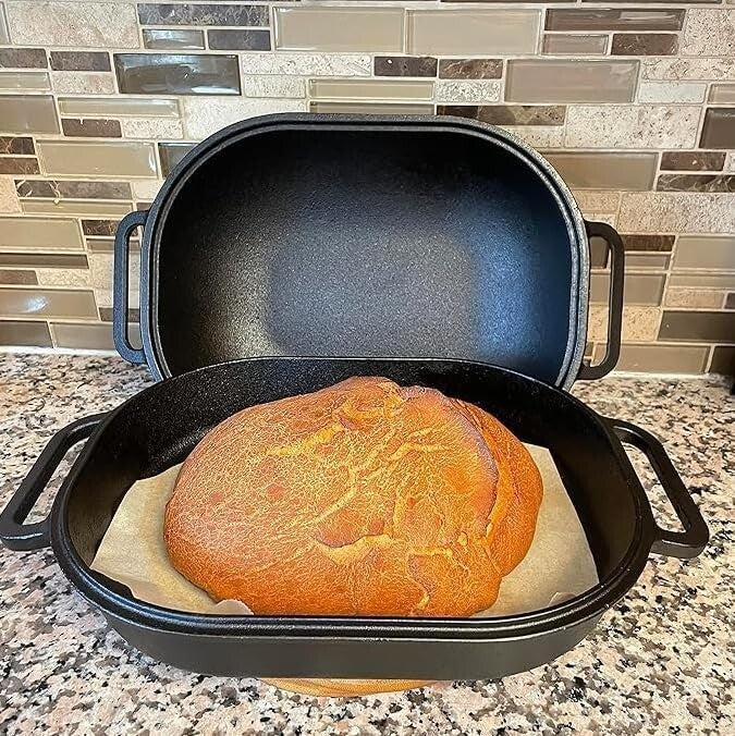 Cast Iron Bread Baker - 7.2 Quart Heavy-Duty with Dome Lid for Perfect Steam