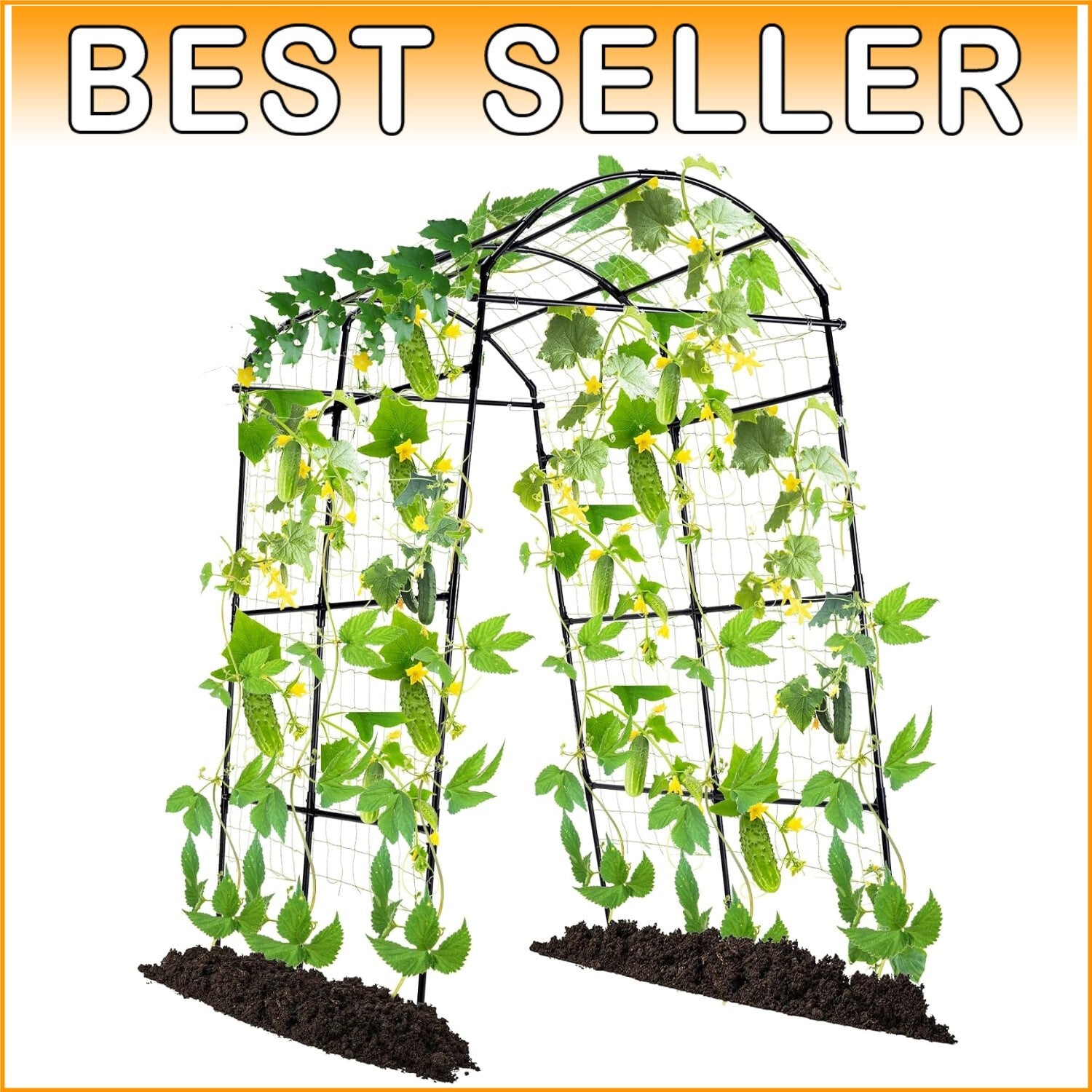 Elegant 7ft Garden Arch Trellis - Adjustable Metal Support for Climbing Plants