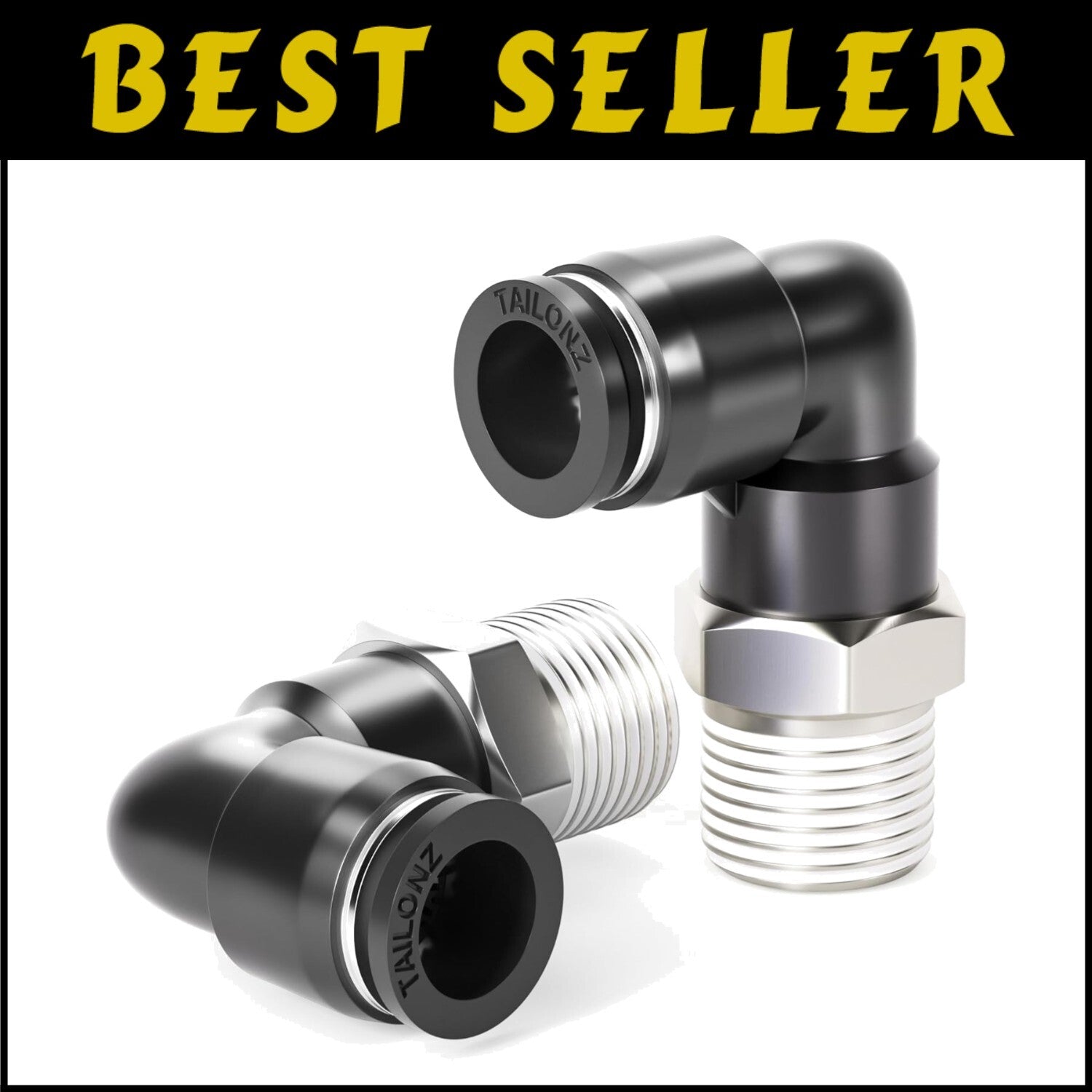Durable 1/2 Inch NPT Male Elbow Connectors - 20 Pack of 90-Degree Fittings