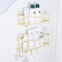 Load image into Gallery viewer, Elegant Gold Stainless Steel Self-Adhesive Shower Caddy - Wall Shelf Organizer
