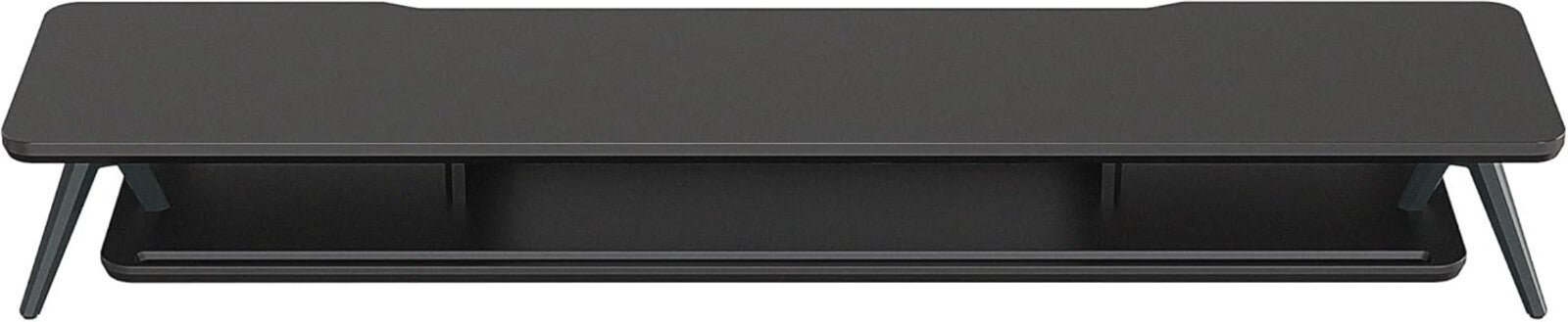 42.5 Inch Ergonomic Dual Monitor Riser - Stylish Desktop Organizer with Storage