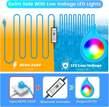 Load image into Gallery viewer, 10W RGB Dimmable LED Pool Lights with APP Control - IP68 Waterproof Design