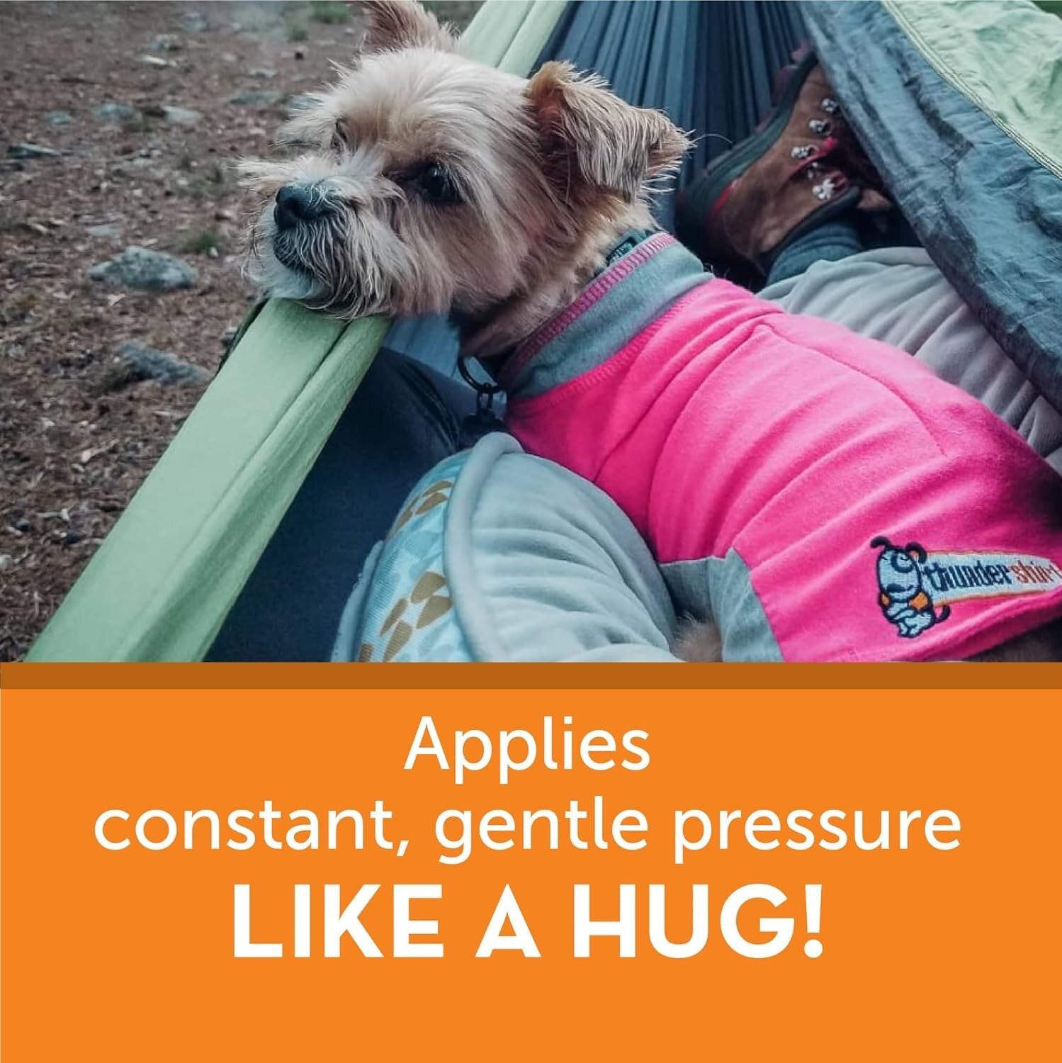 Large Pink Dog Anxiety Jacket - All Breed Support for Stress Relief (41-64 lbs)