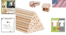 Load image into Gallery viewer, Natural Bamboo Dowel Rods, Pack of 50 - Ideal for DIY Crafts &amp; Building Projects