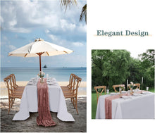 Load image into Gallery viewer, Romantic 12 Pack Gauze Table Runners in Dusty Pink - Rustic Wedding Essentials