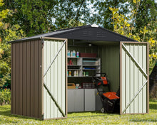 Load image into Gallery viewer, Stylish 8'x6' Metal Utility Shed with Sliding Doors for Organized Outdoors