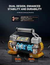Load image into Gallery viewer, High-Efficiency 160 PSI Air Compressor with Dual Motors for Quick Tire Inflation