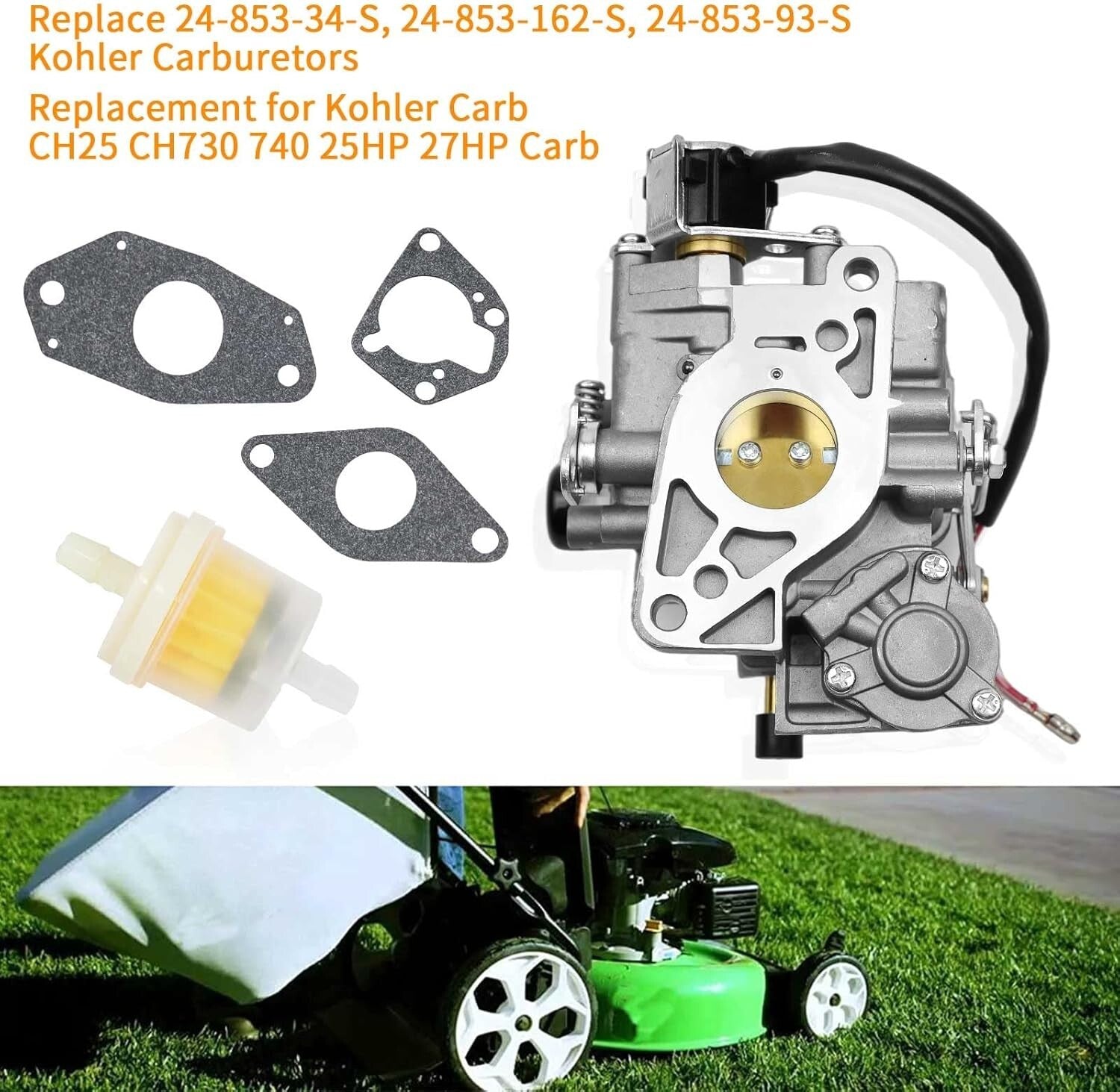 Durable Kohler Carburetor Replacement: Fit CH730, CH740, 23.5HP & 25HP Engines