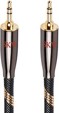 Load image into Gallery viewer, Premium 6.5ft High Gauge 22AWG Braided Aux Cable with Gold-Plated Connectors