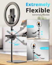 Load image into Gallery viewer, Professional 12” Ring Light with 10 Brightness Levels &amp; Phone Stand for Creators