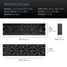 Load image into Gallery viewer, Professional Grade 3U Fan Panel - High Airflow Cooling for Audio/Video Racks