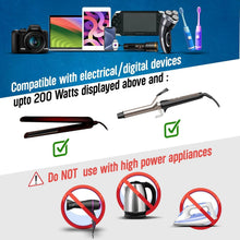 Load image into Gallery viewer, Travel-Ready Voltage Converter - 200W 220V to 110V Adapter with Surge Protection