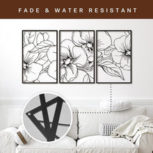 Load image into Gallery viewer, 18x12 Black Minimalist Floral Metal Wall Art Decor - 3 Pack for Stylish Spaces