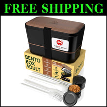 Load image into Gallery viewer, Stylish Leakproof Bento Box with Utensils &amp; sauce jars - 50 oz Lunch Container