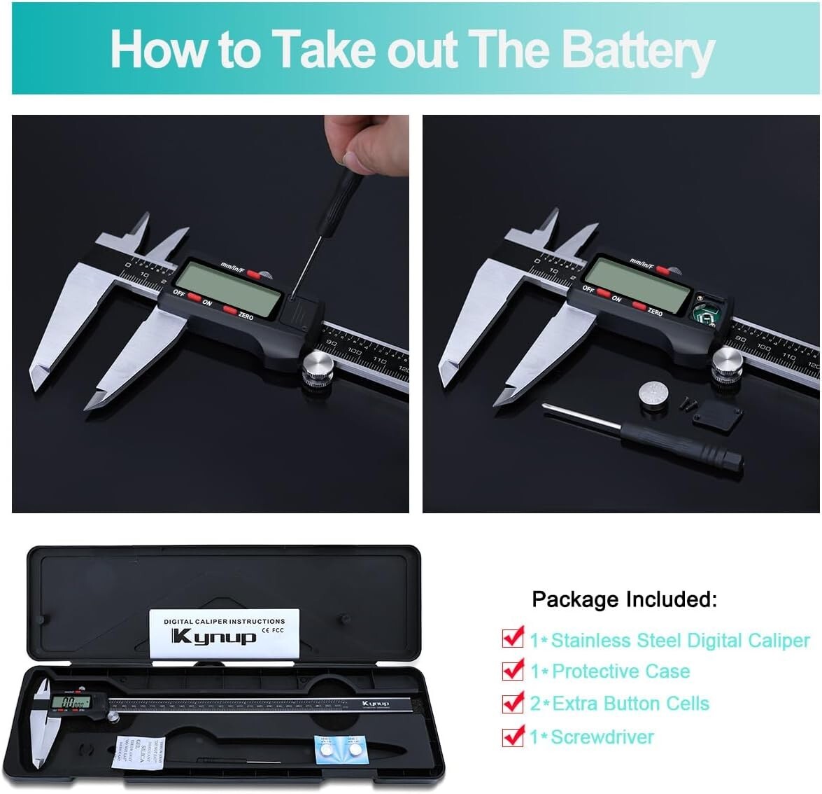 Professional-Grade 12-Inch Digital Caliper - Inch, Metric & Fraction Readings
