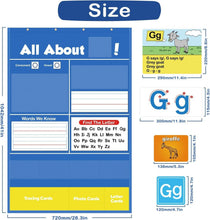 Load image into Gallery viewer, Interactive Alphabet Learning Pocket Chart with Write &amp; Wipe Surface for Kids