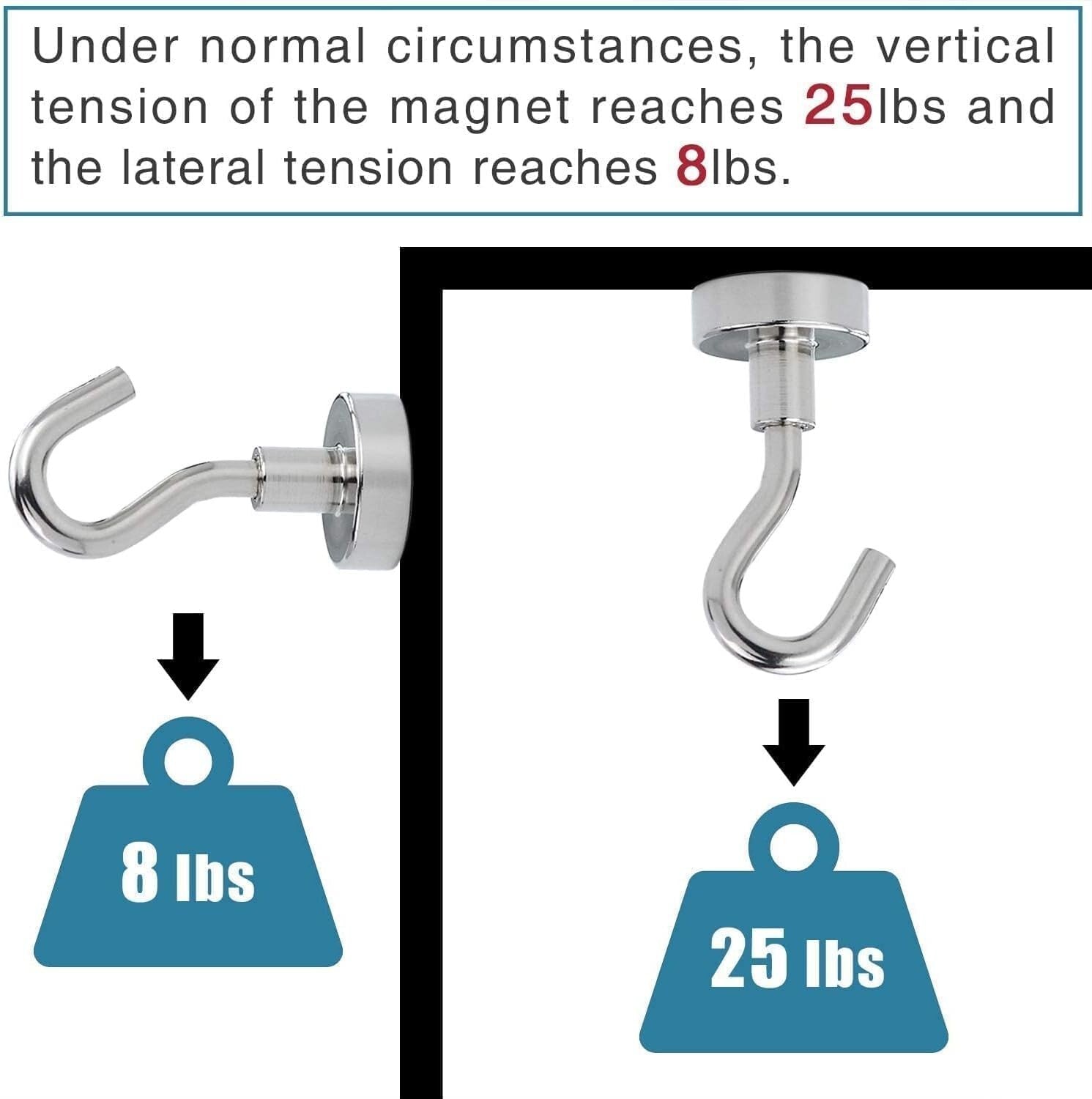 30LB Heavy-Duty Neodymium Magnetic Hooks - 120 Pack for Ultimate Organization