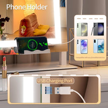 Load image into Gallery viewer, Modern LED Makeup Mirror with 10X Magnification - USB and Smart Touch Features