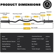Load image into Gallery viewer, Comfortable Curve EZ Curl Bar: 4ft/4.9ft/6ft - Perfect for Curls, Squats &amp; More