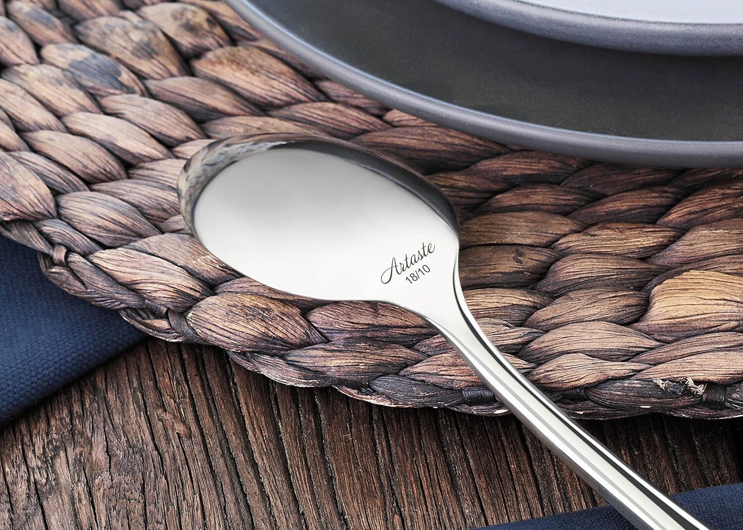 Elegant 12-Piece Stainless Steel Teaspoon Set - Classic Rain II Design
