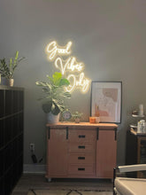 Load image into Gallery viewer, Eye-Catching 'Good Vibes Only' Neon Light - Wall Mount for Celebrations &amp; Decor