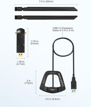Load image into Gallery viewer, Compact AC1200 USB Linux WiFi Adapter with Adjustable Antennas for Stability