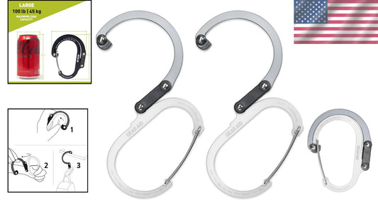 Compact Large Gear Hanging Clips with Rubber Grip - Perfect for Organization