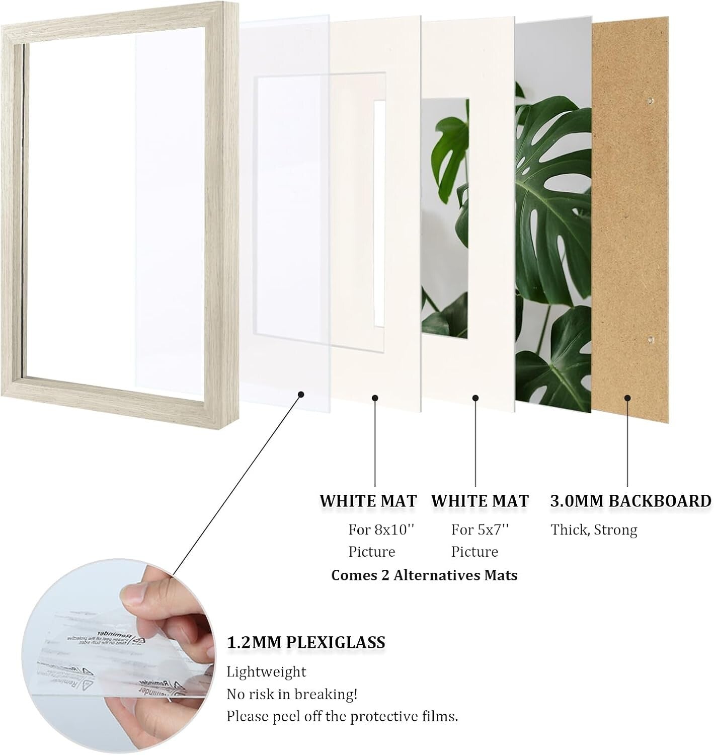 Premium Solid Wood Photo Frames in Distressed Finish - Easy Mounting & Display