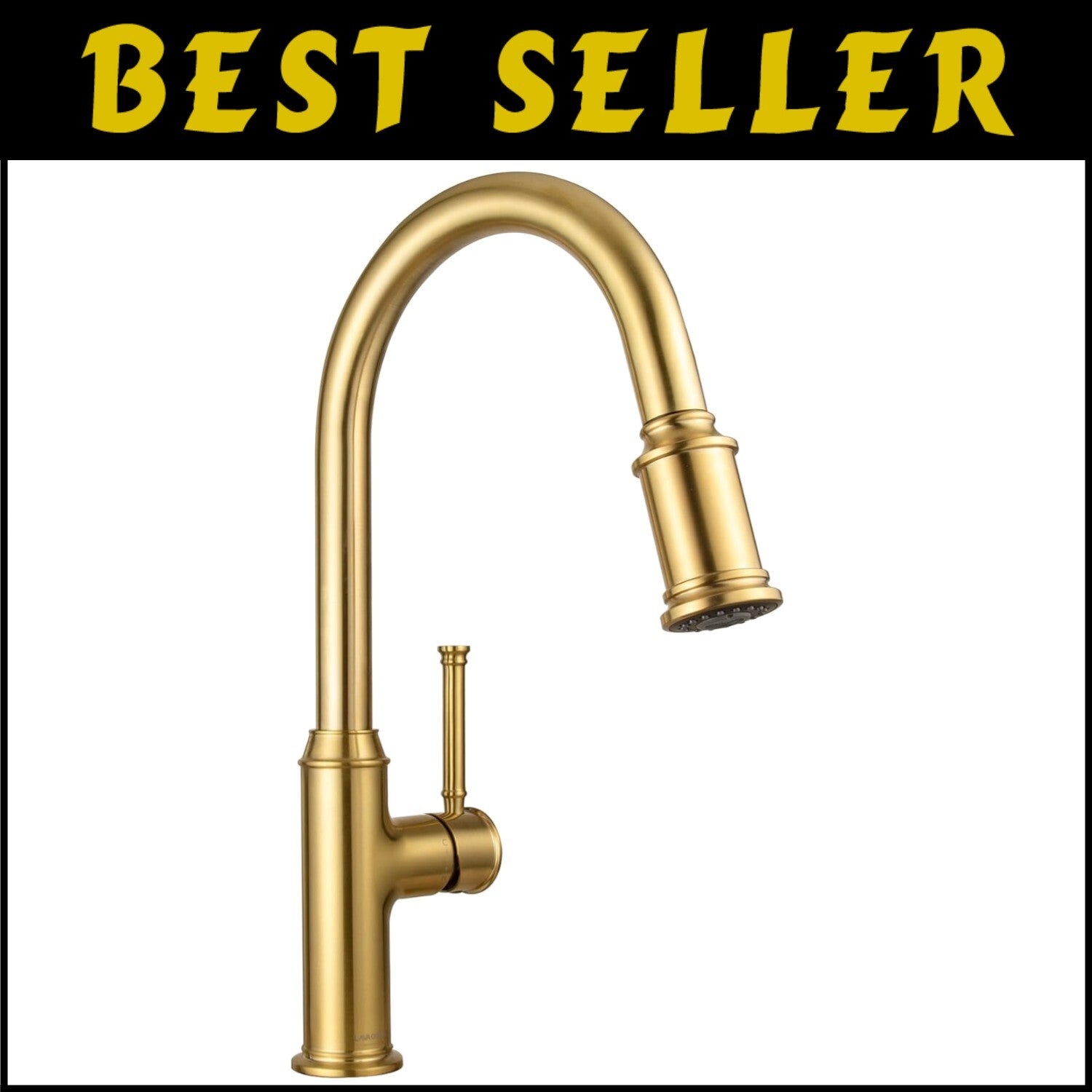 High Arc Brushed Bronze Kitchen Faucet with Dual Function Sprayer and Deck Plate