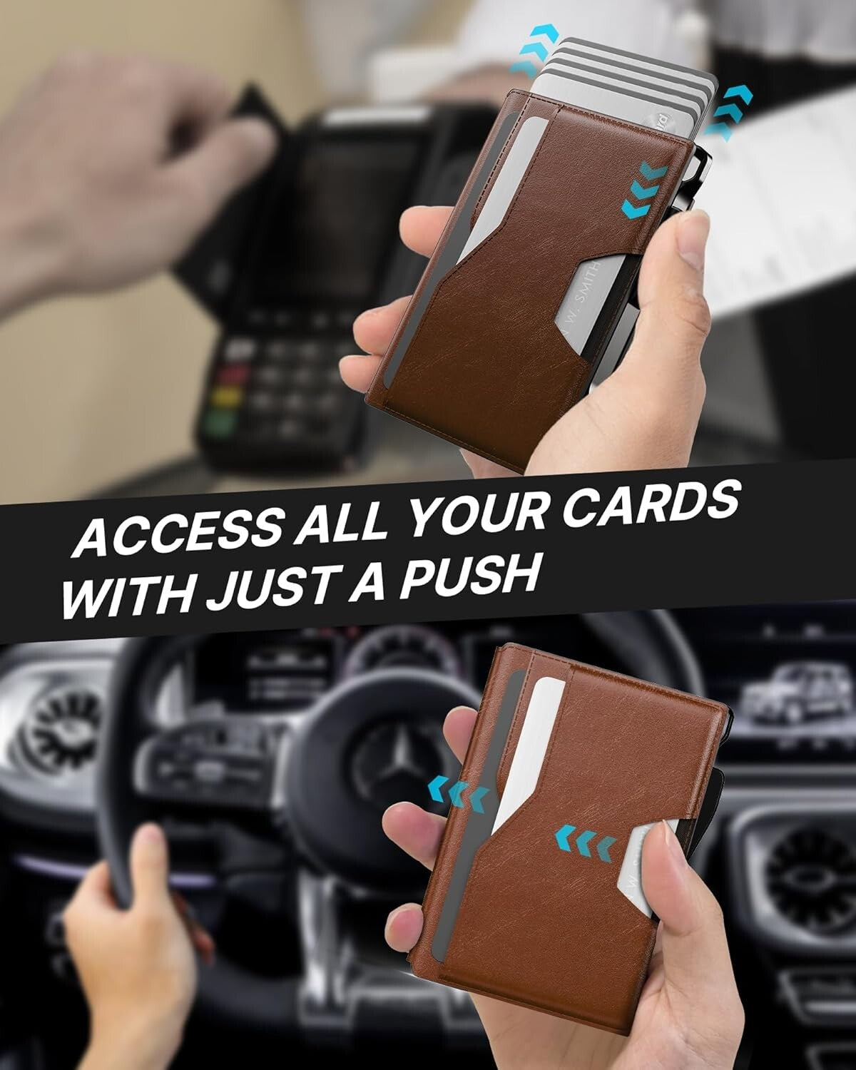 Durable Brown Men's Wallet with Minimalist Design - 1-Year Guarantee Included