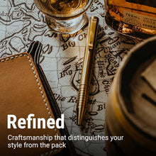 Load image into Gallery viewer, Compact Brass EDC Twist Pen with Refillable Cartridge - Sophisticated Design