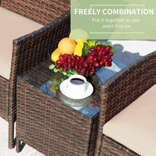Load image into Gallery viewer, Lightweight 3-Piece Rattan Chair Set with Comfortable Cushions and Glass Table