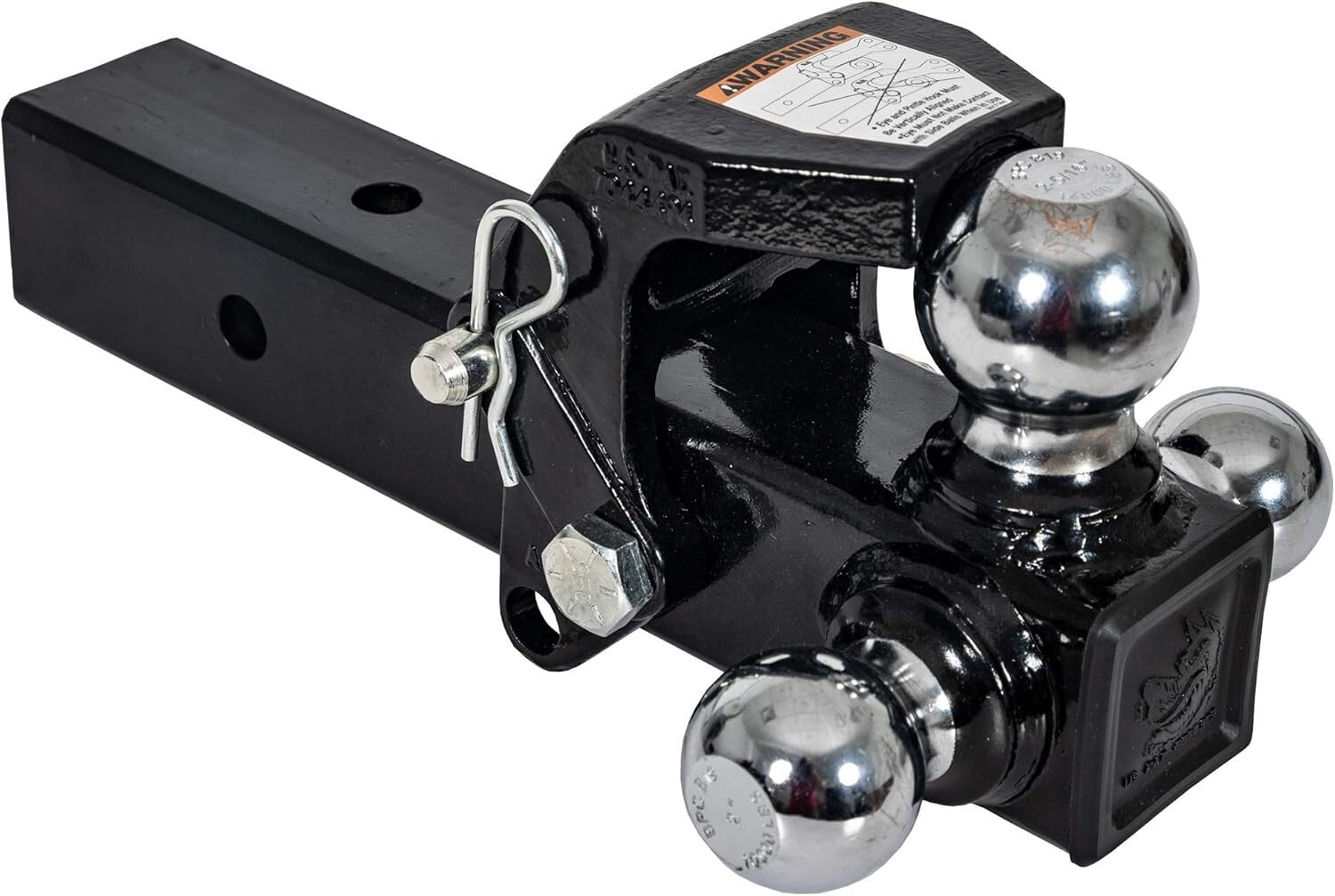 Chrome-Plated Tri-Ball Hitch for 2-1/2 Inch Receivers with Heavy-Duty Design