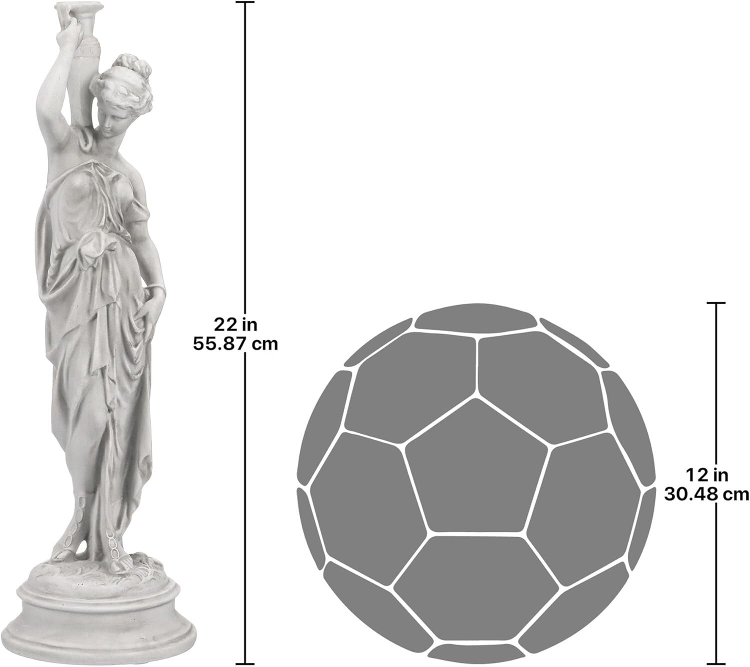 Elegant 22-Inch Dione the Water Bearer Statue - Unique Indoor/Outdoor Decor