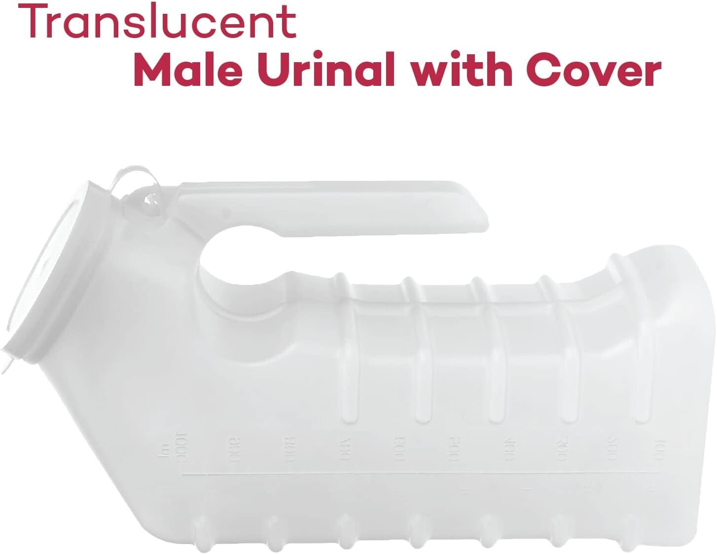 Translucent Portable Male Urinal with Graduated Scale – Easy Handling, 48 Count