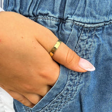 Load image into Gallery viewer, Hand Hammered 14k Gold Filled Thumb Ring - 3mm Wide Stacking Band Size 10