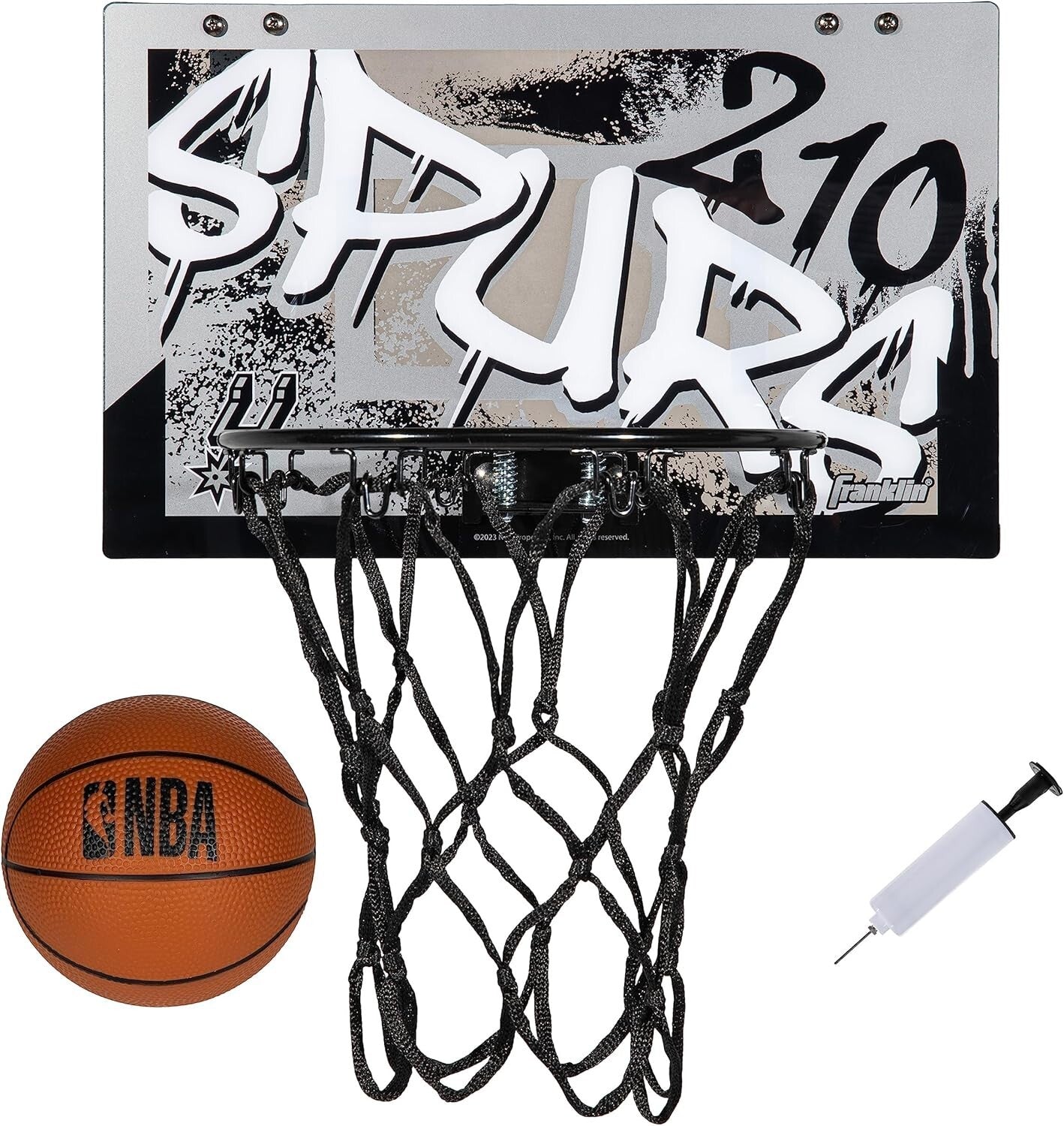 San Antonio Spurs Over the Door Mini Basketball Hoop Set - Indoor Fun for Kids