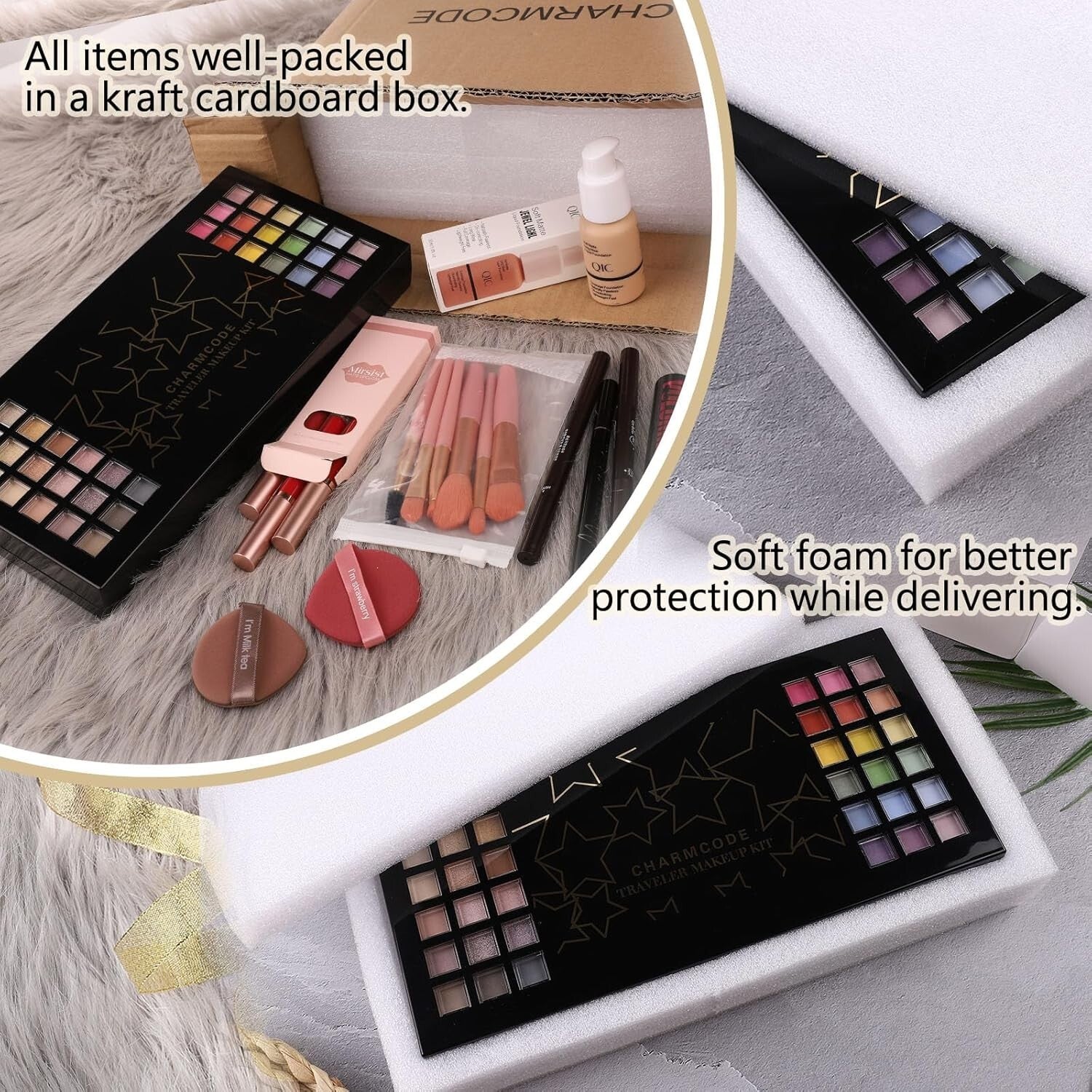 Elegant Makeup Gift Set for Women: All-in-One Case with Mirror and Tools