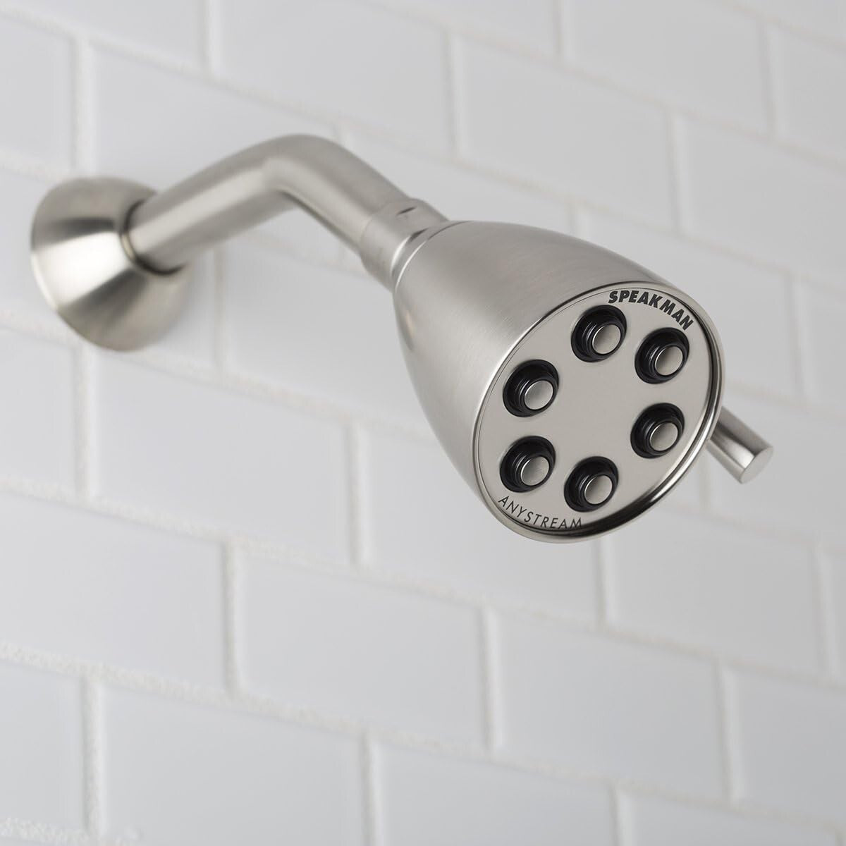 Elegant Brass Anystream Adjustable Shower Head - Brushed Nickel Finish
