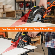 Load image into Gallery viewer, Compact 5.8A Circular Saw w/Metal Handle &amp; Laser - Stable &amp; Precise Cuts