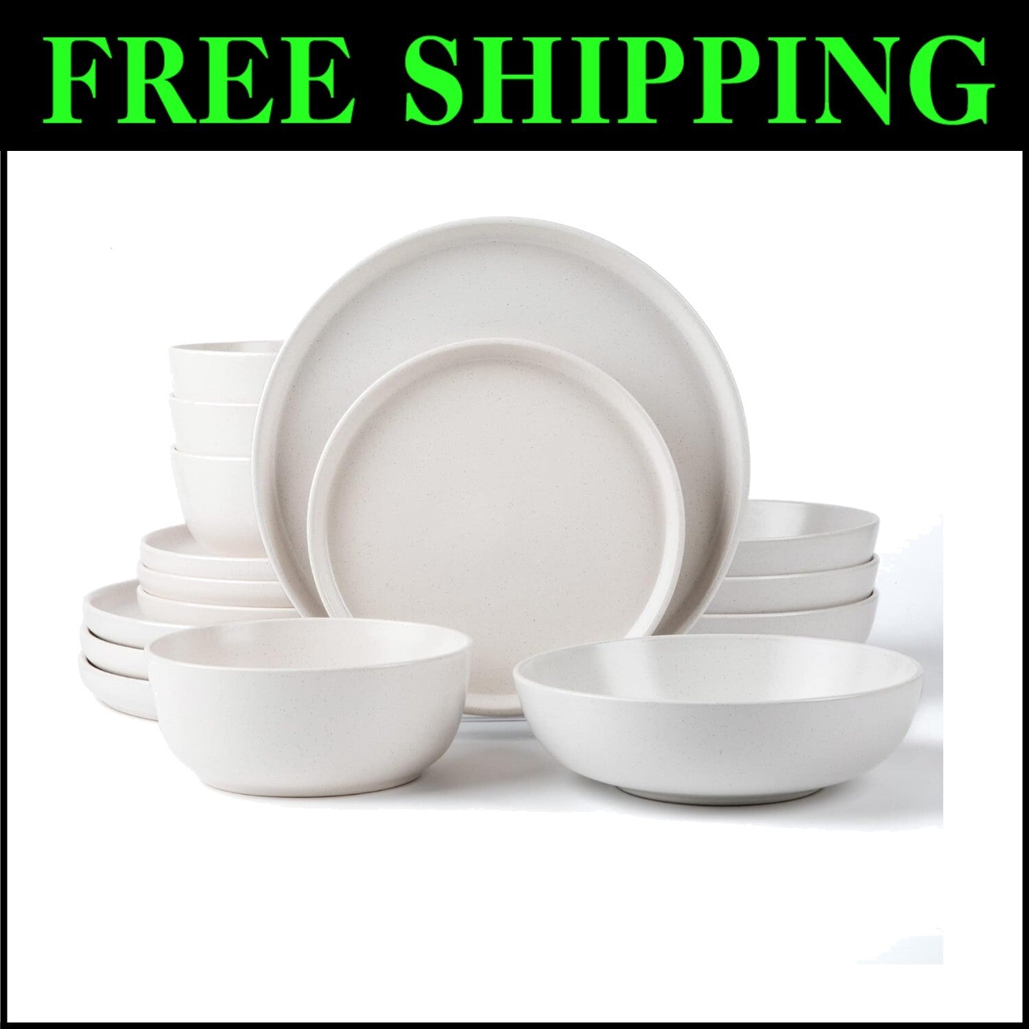 Beautifully Designed 16-PC Round Dinnerware Set - Dishwasher & Microwave Safe