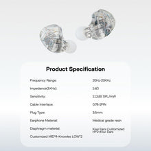 Load image into Gallery viewer, Performance 8 Balanced Armature In-Ear Monitors with Oxygen-Free Copper Cable
