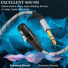 Load image into Gallery viewer, 50FT XLR Female to 1/4 TRS Balanced Cable, 2 Pack for Professional Audio