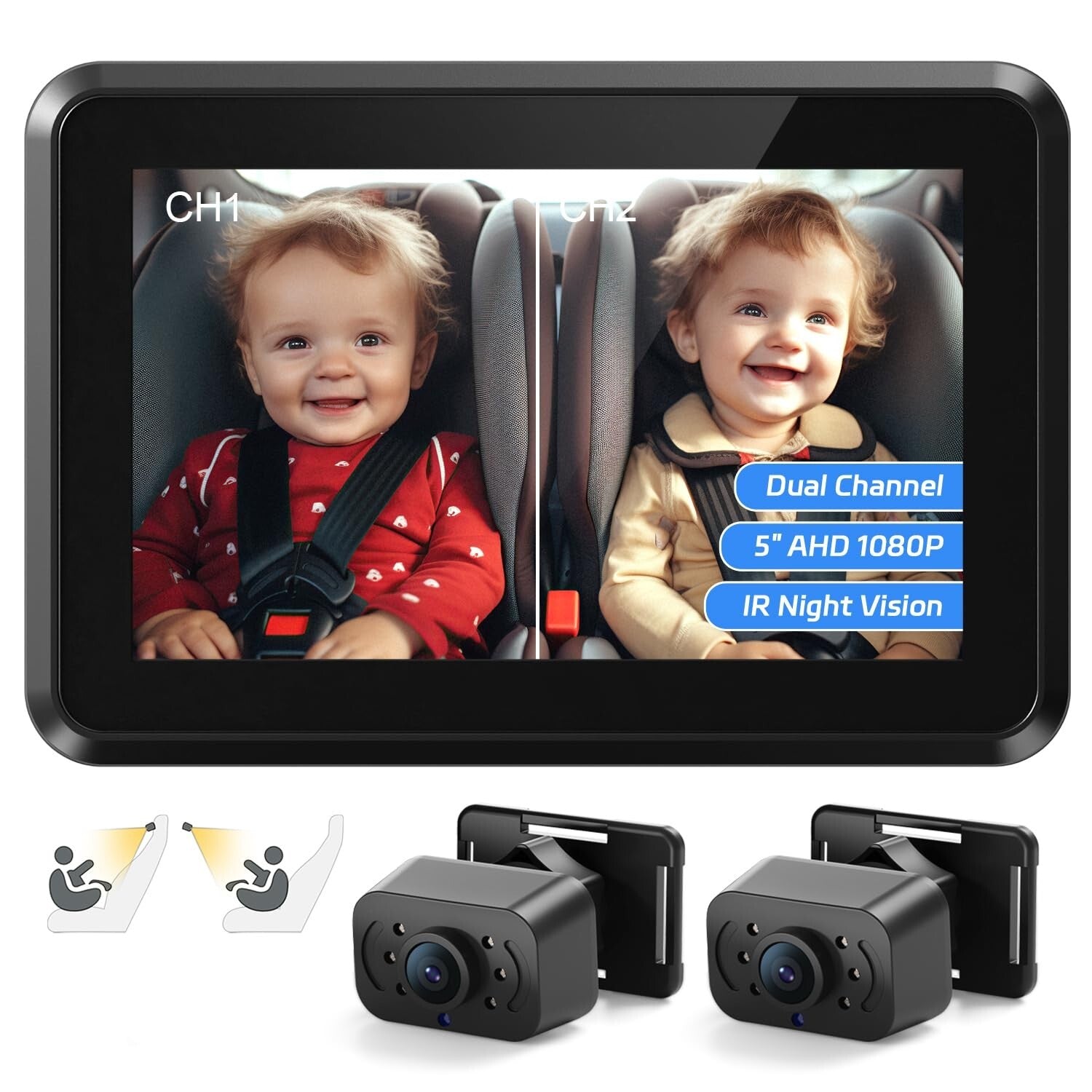 Easy Install HD Baby Car Camera with 360° View & Night Time Capabilities