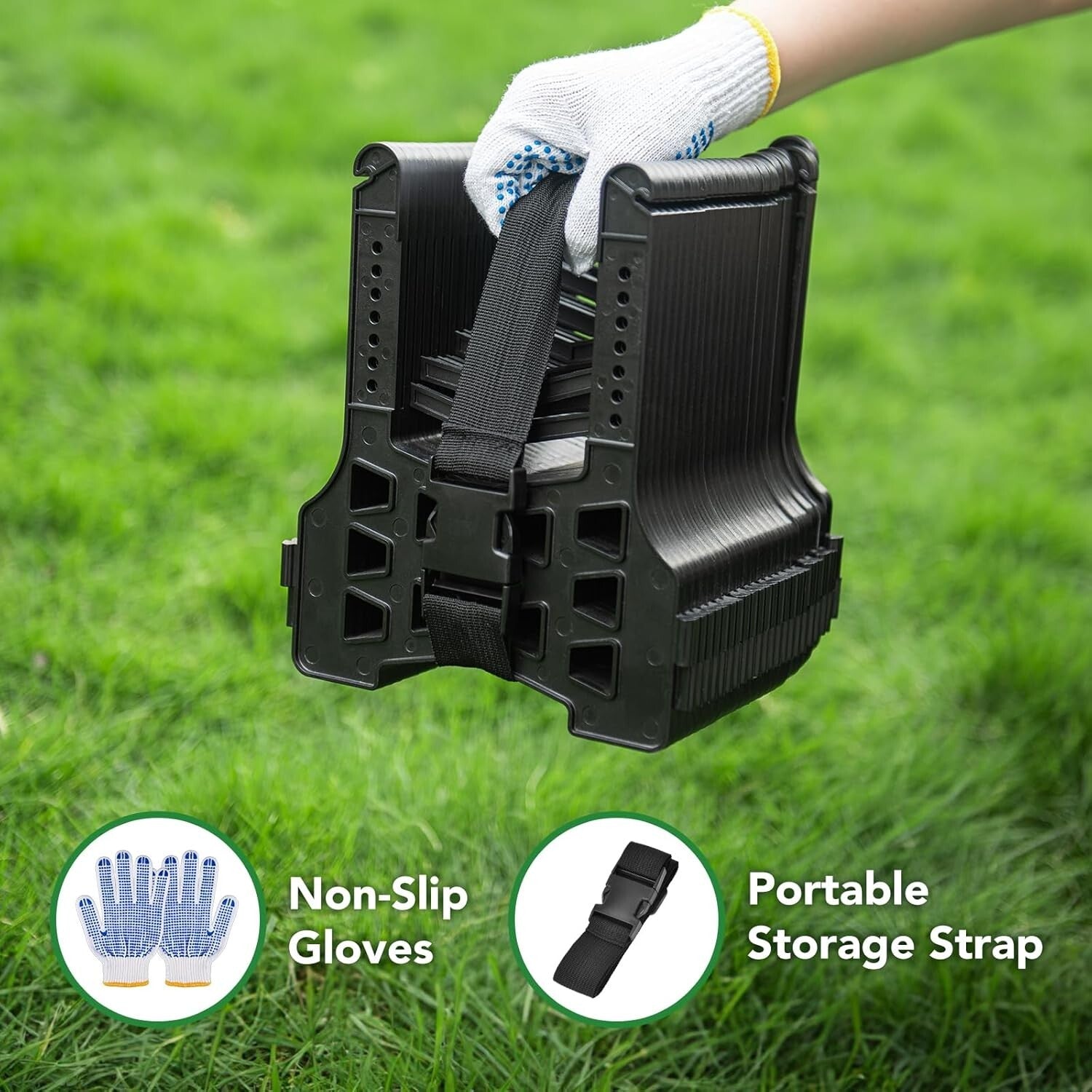 Efficient 20ft Height-Adjustable RV Sewer Hose Support, Black ABS Material