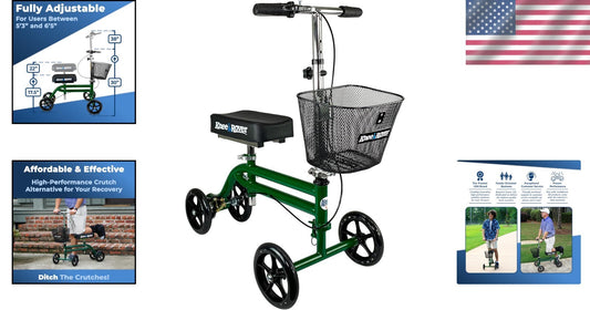 Foldable Knee Rover Scooter for Foot Surgery - Comfort & Control with Basket