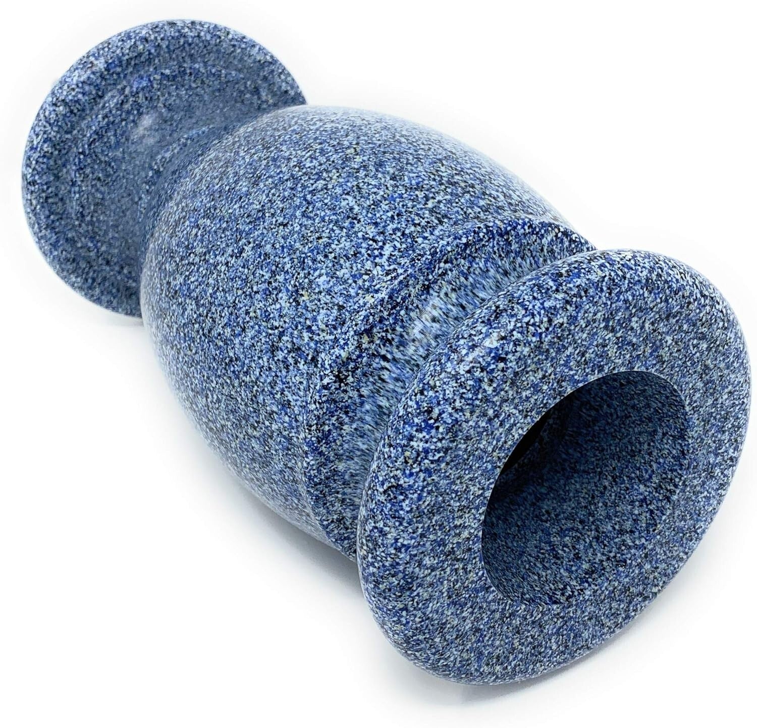 Sturdy Flower Holder for Graves - Blue Granite Design with Metal Securing Spike